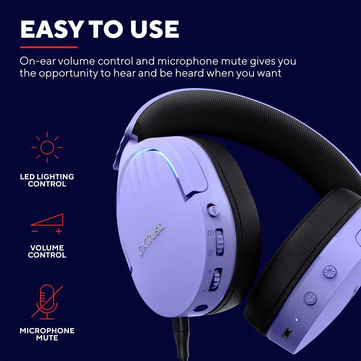 Auriculares con Micrófono Gaming Trust GXT 491 Negro Púrpura