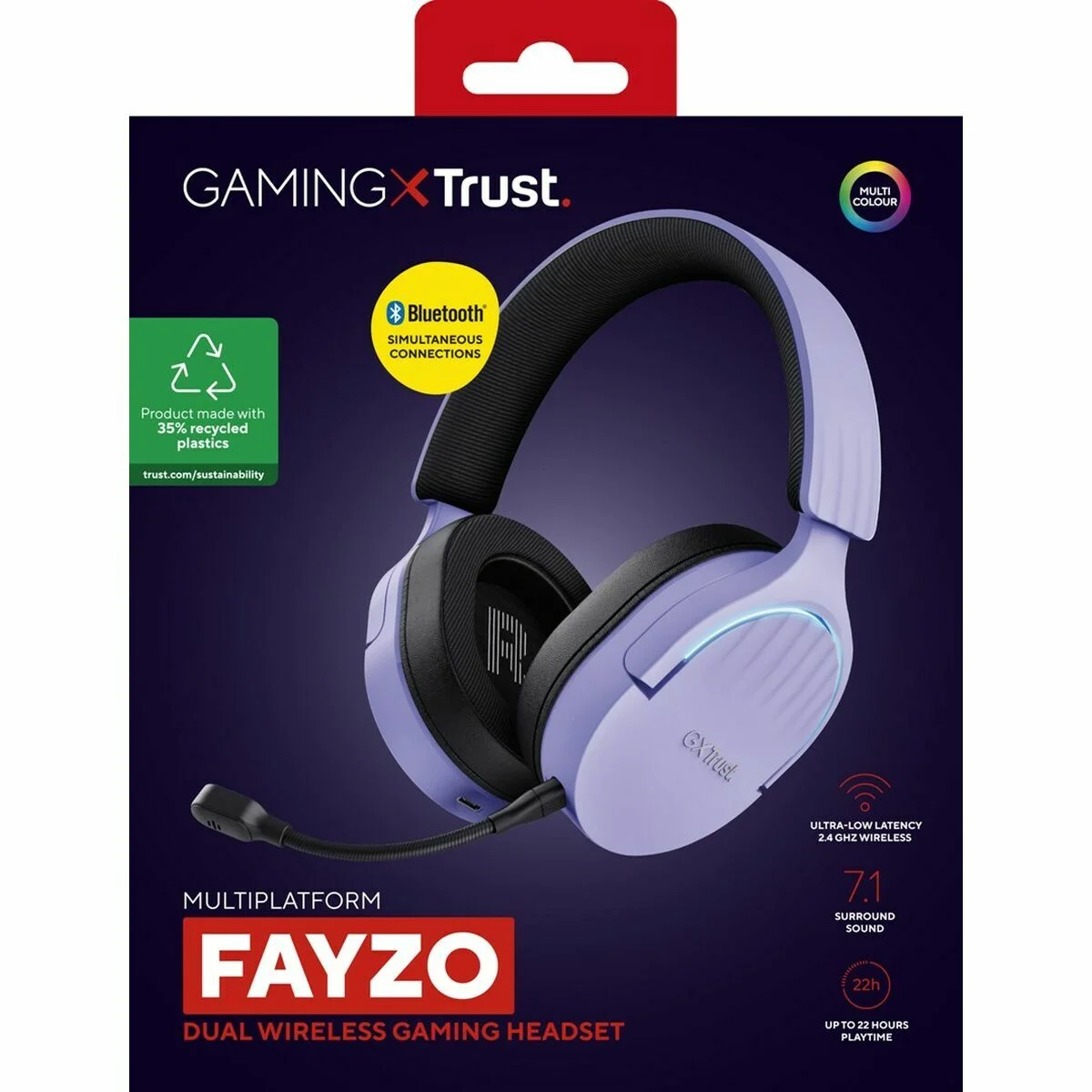 Auriculares con Micrófono Gaming Trust GXT 491 Negro Púrpura