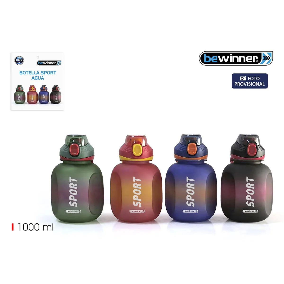 Botella de Agua Bewinner 1 L 10 x 17 cm (12 Unidades)