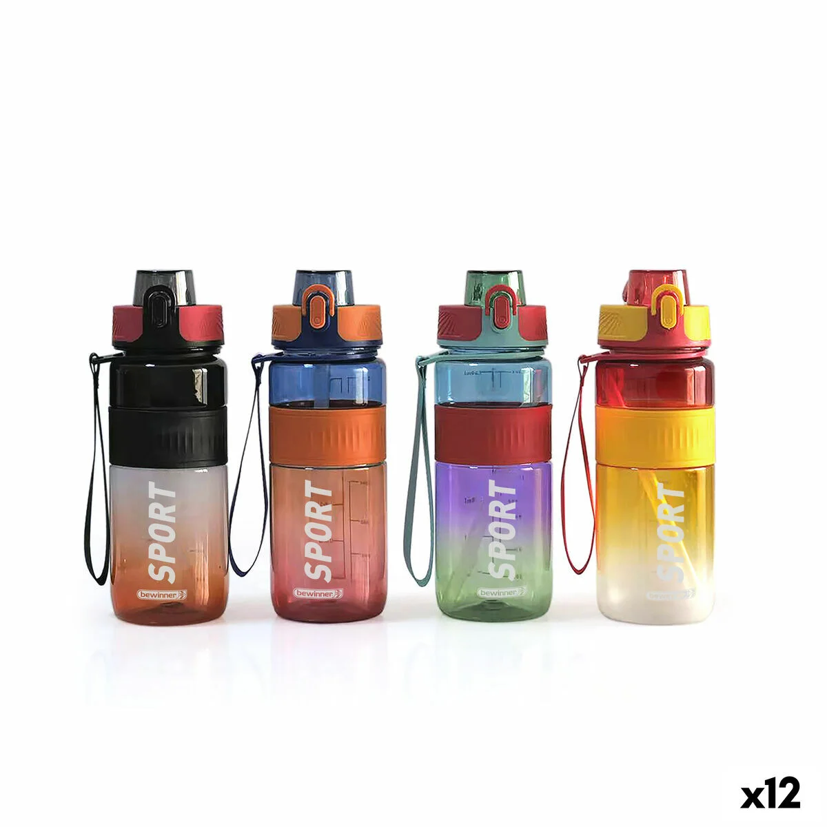 Botella de Agua Bewinner 0,75 L 7,6 x 27,5 cm (12 Unidades)