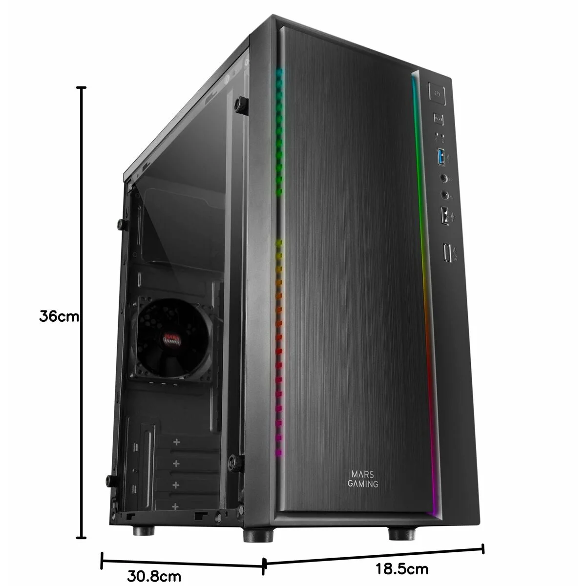 Caja Minitorre Micro ATX / ITX Mars Gaming MCM Negro