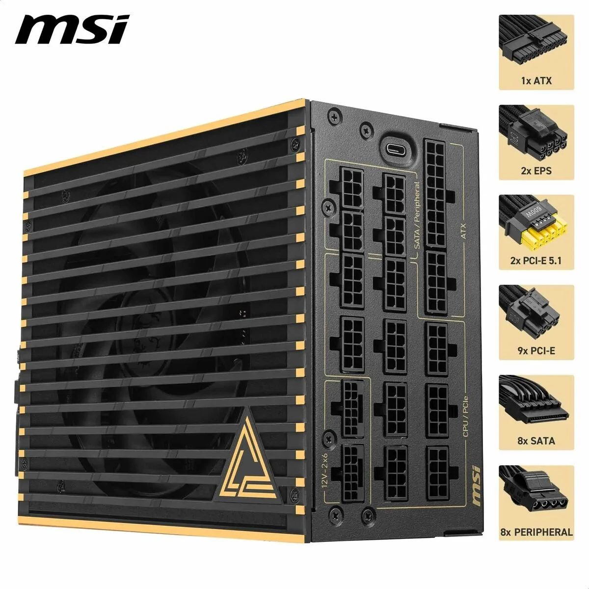 Fuente de Alimentación MSI 306-7ZPEX11-CE0 1600 W ATX 80 PLUS Titanium