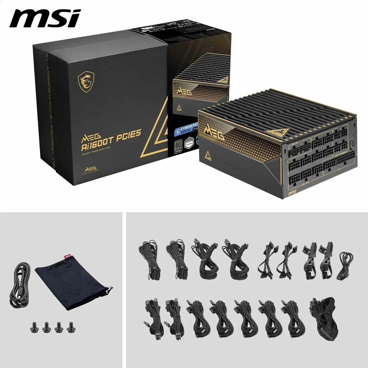 Fuente de Alimentación MSI 306-7ZPEX11-CE0 1600 W ATX 80 PLUS Titanium