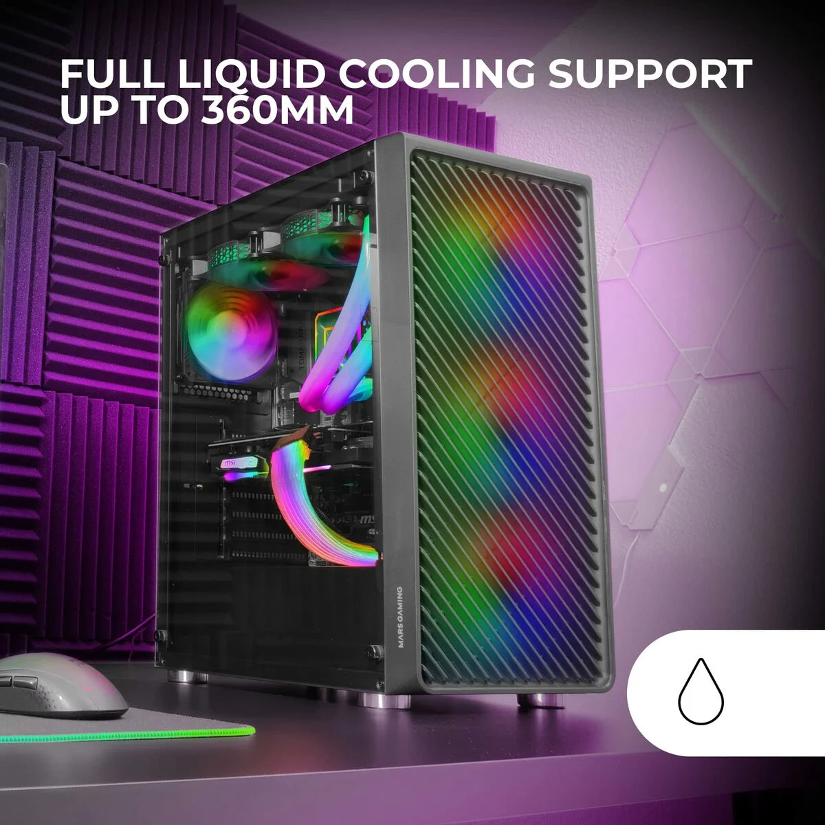 Caja Semitorre ATX Mars Gaming MCF Negro