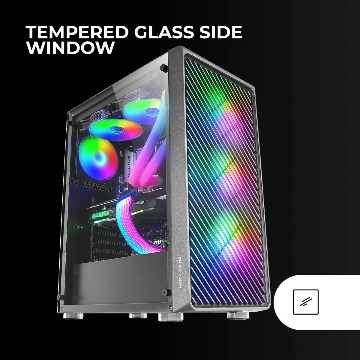 Caja Semitorre ATX Mars Gaming MCF Negro