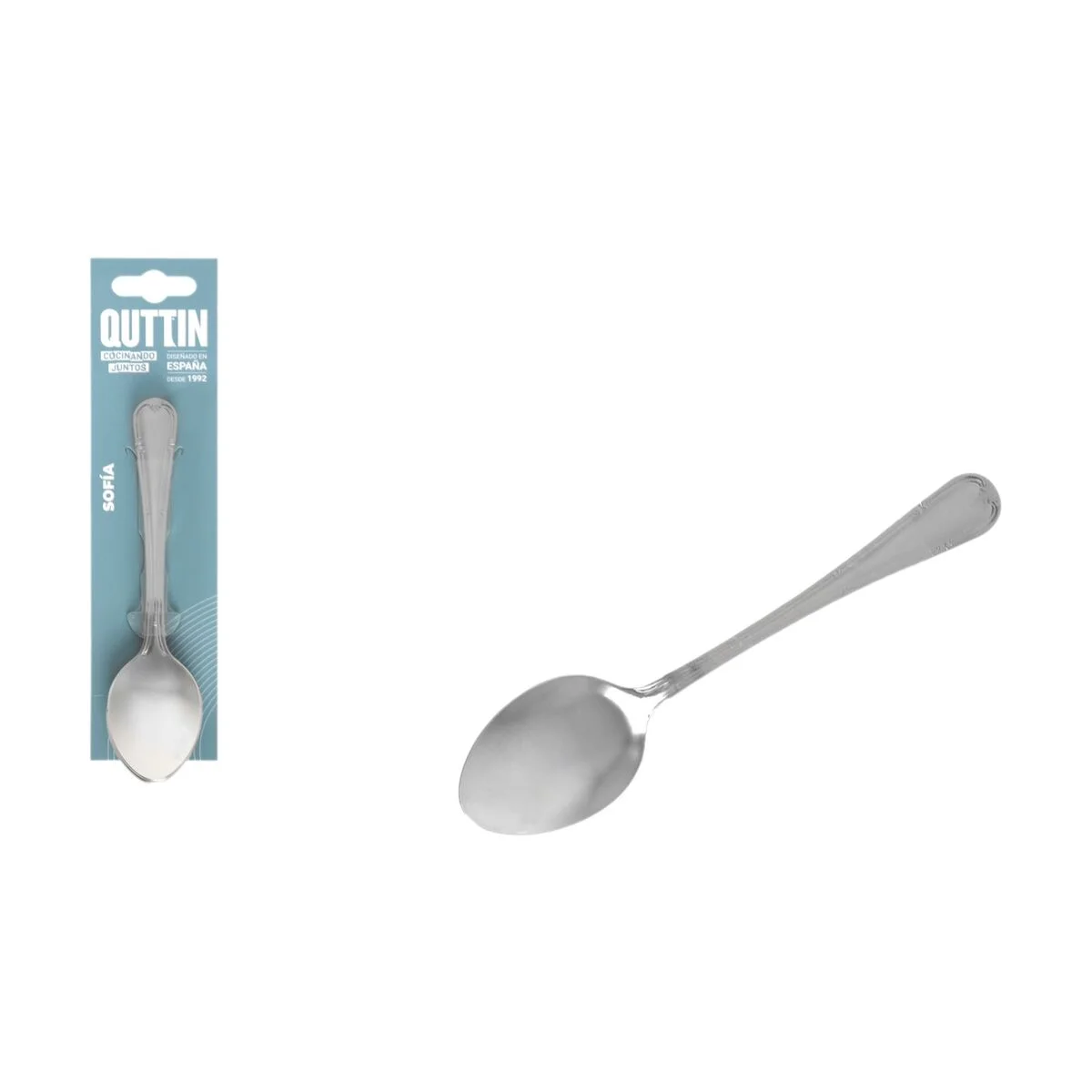 Set de cucharas de postre Quttin Sofia Negro 14,5 x 3,5 cm 6 Piezas (12 Unidades)