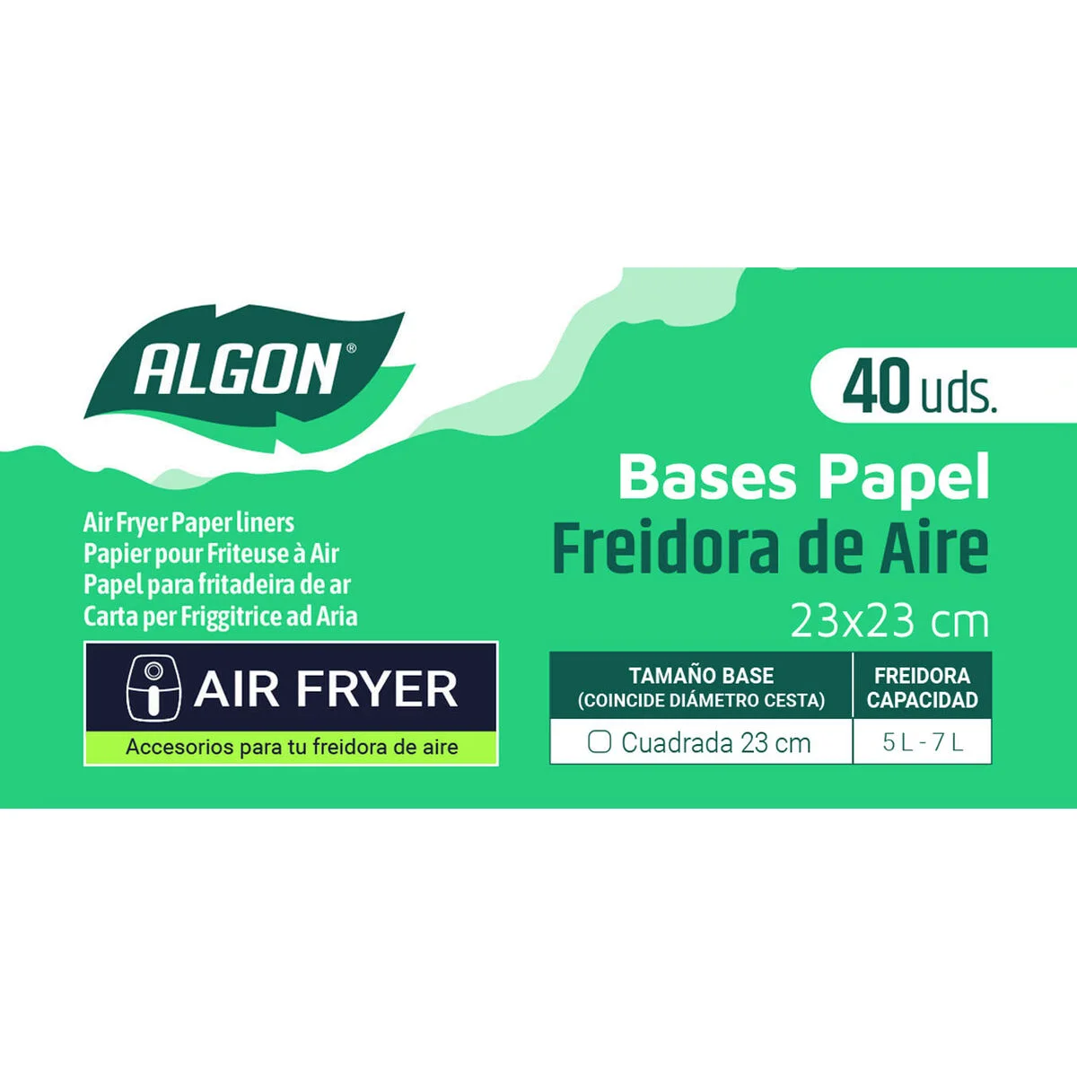 Papel para freidora de aire Inde 23 cm (24 Unidades)