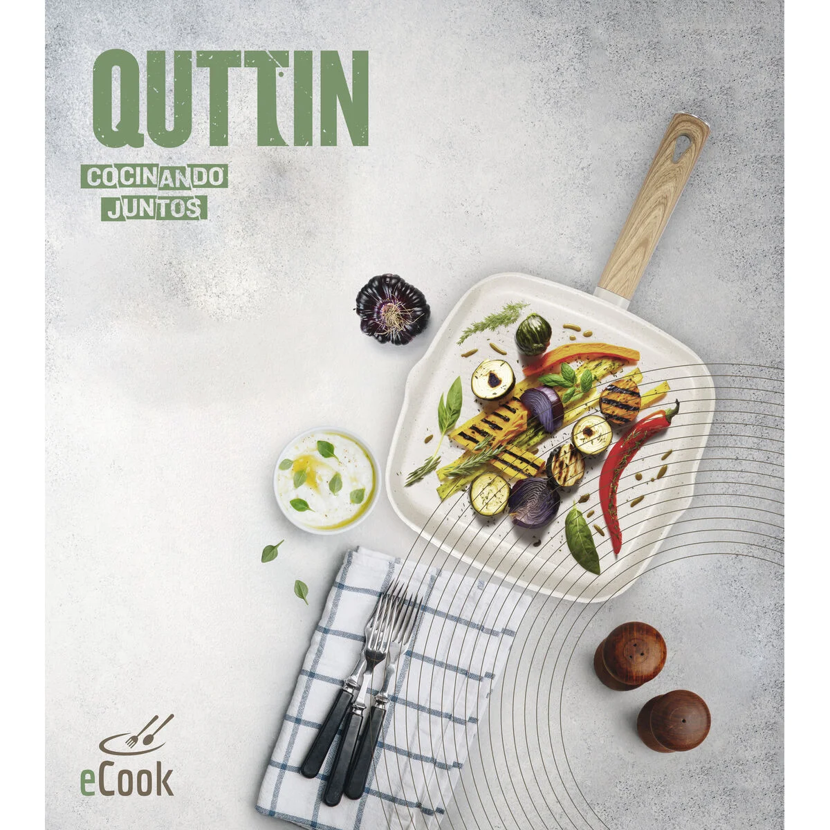 Sartén Asadora Quttin ECOOK Blanco