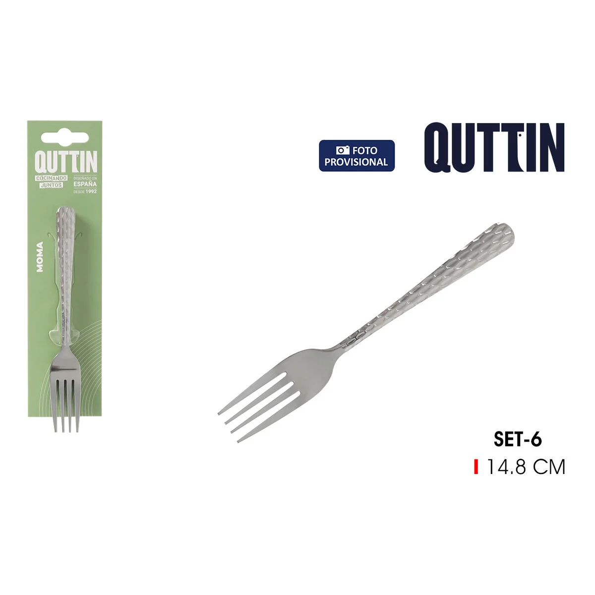 Set de Tenedores para Postre Quttin 14,8 x 2,1 cm 6 Piezas (12 Unidades)