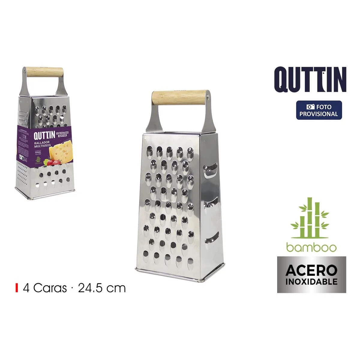Rallador Quttin Bambú 10,6 x 8 x 24,5 cm (24 Unidades)