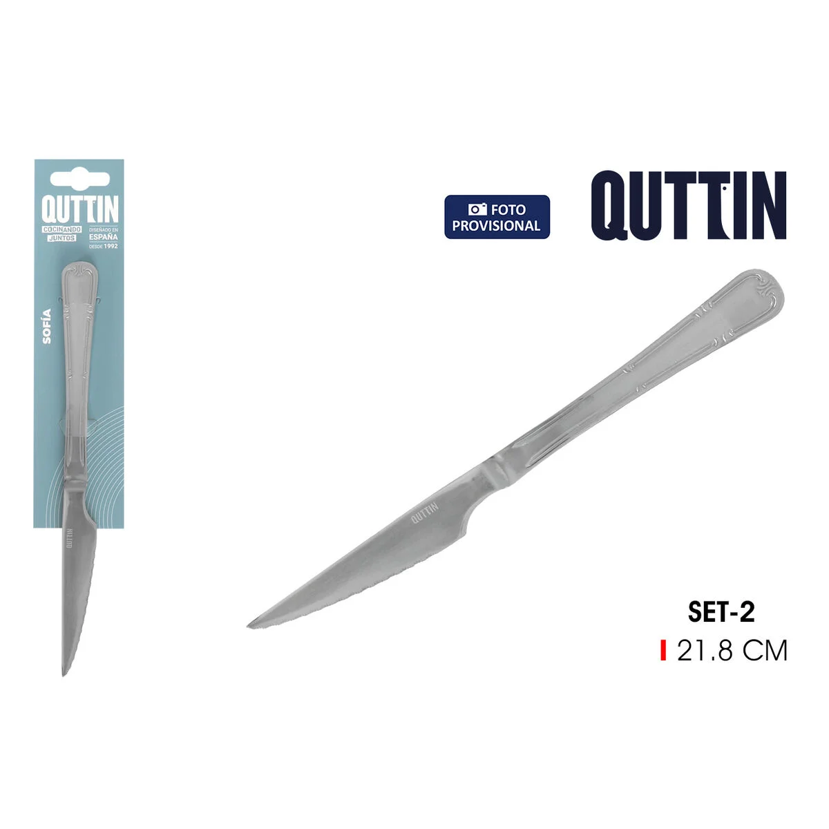 Cuchillo de Sierra Quttin Sofia 21,8 x 2 cm 2 Piezas (12 Unidades)