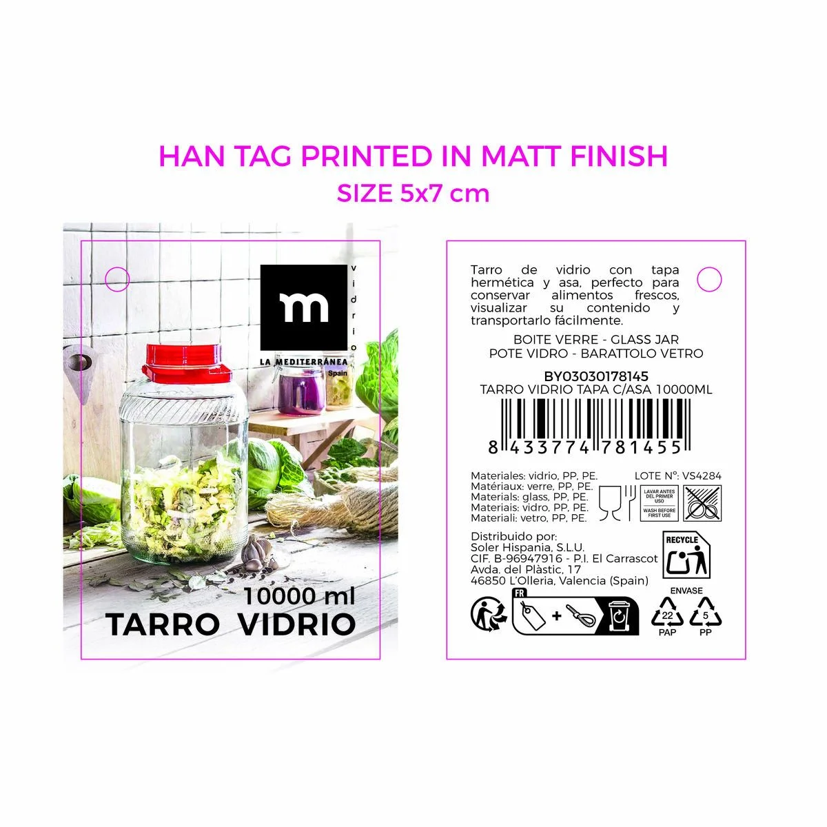 Bote La Mediterránea 10 L (4 Unidades)