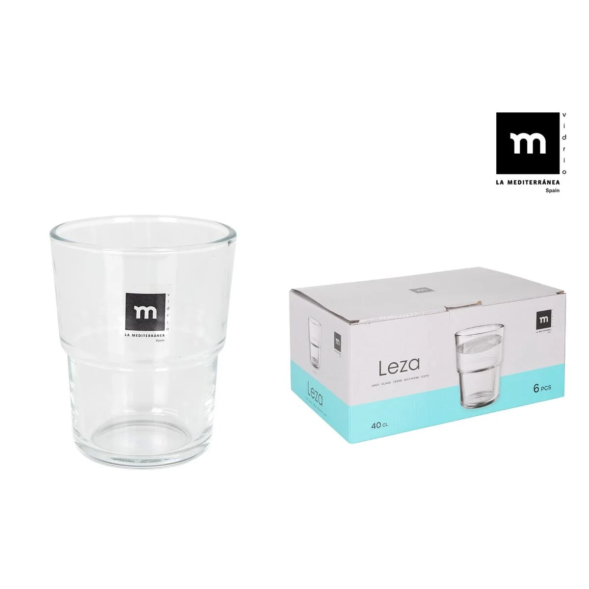 Set de Vasos La Mediterránea Leza 400 ml 6 Piezas (8 Unidades)
