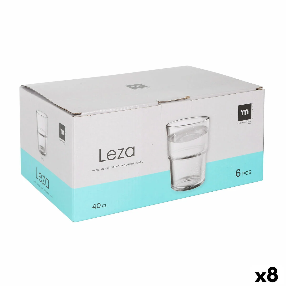 Set de Vasos La Mediterránea Leza 400 ml 6 Piezas (8 Unidades)