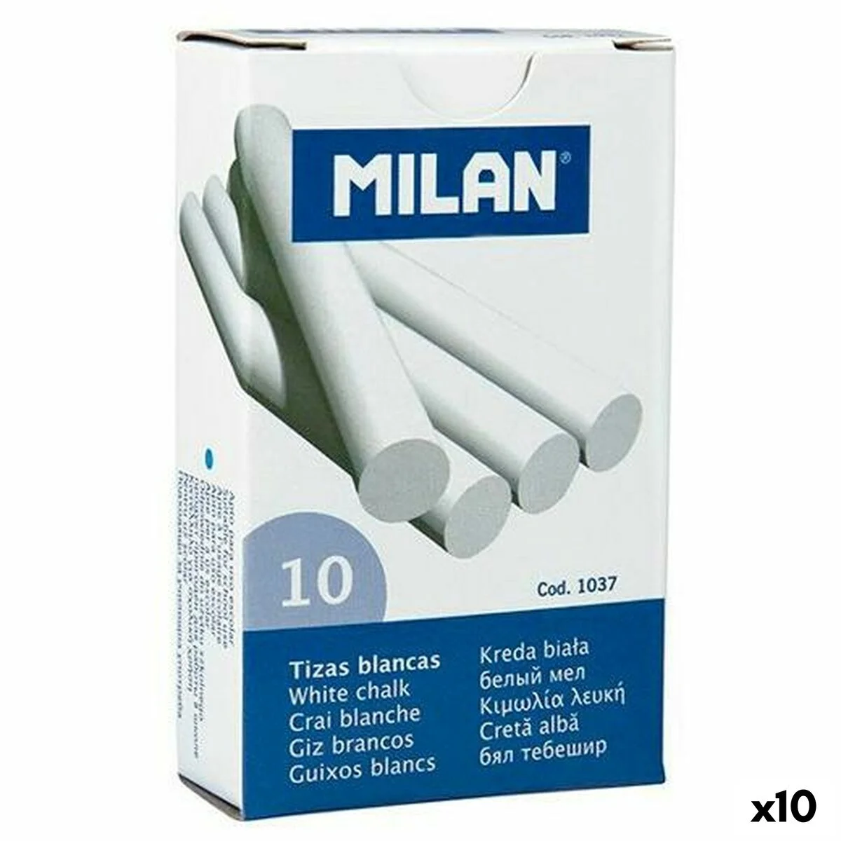 Tizas Milan Blanco 10 Piezas (10 Unidades)