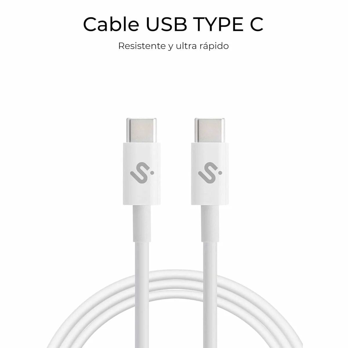Cable USB-C a USB-C Subblim PLUS Negro 1 m