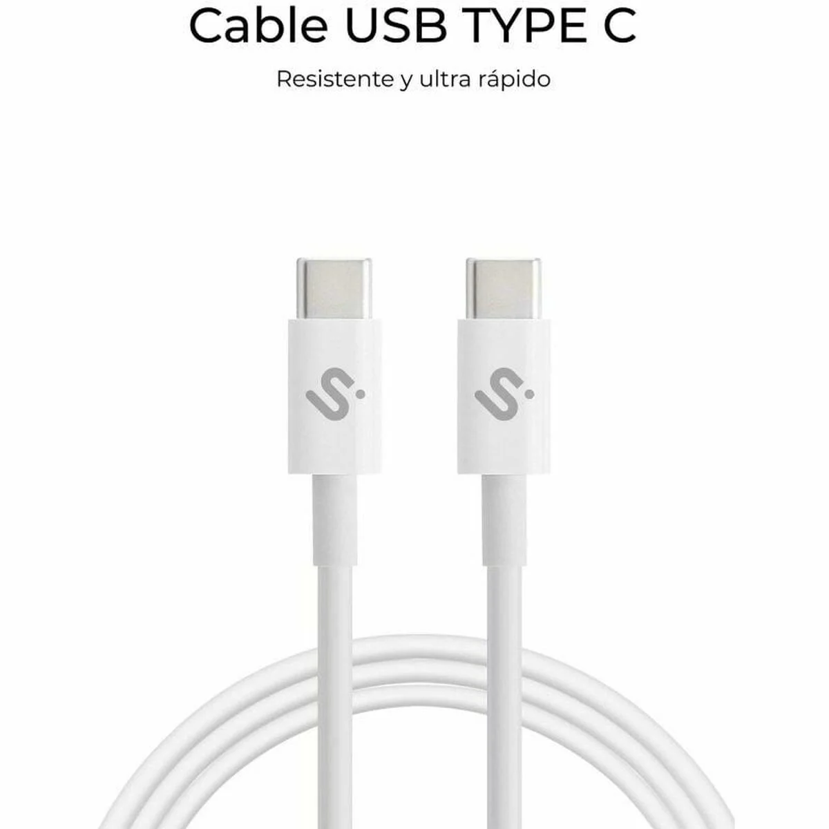 Cable USB-C a USB-C Subblim PLUS Negro 1 m