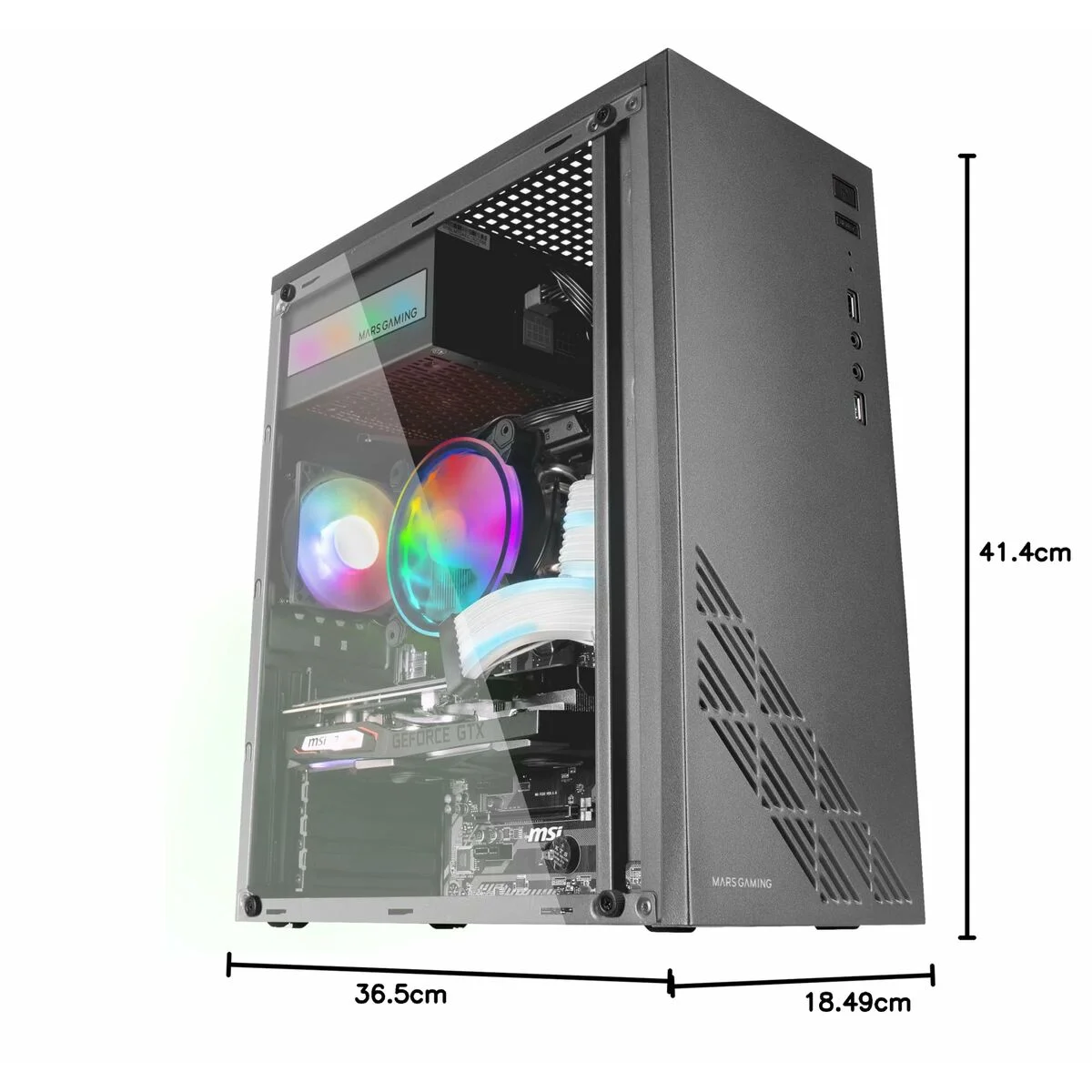 Caja Semitorre ATX Mars Gaming MC100 Negro