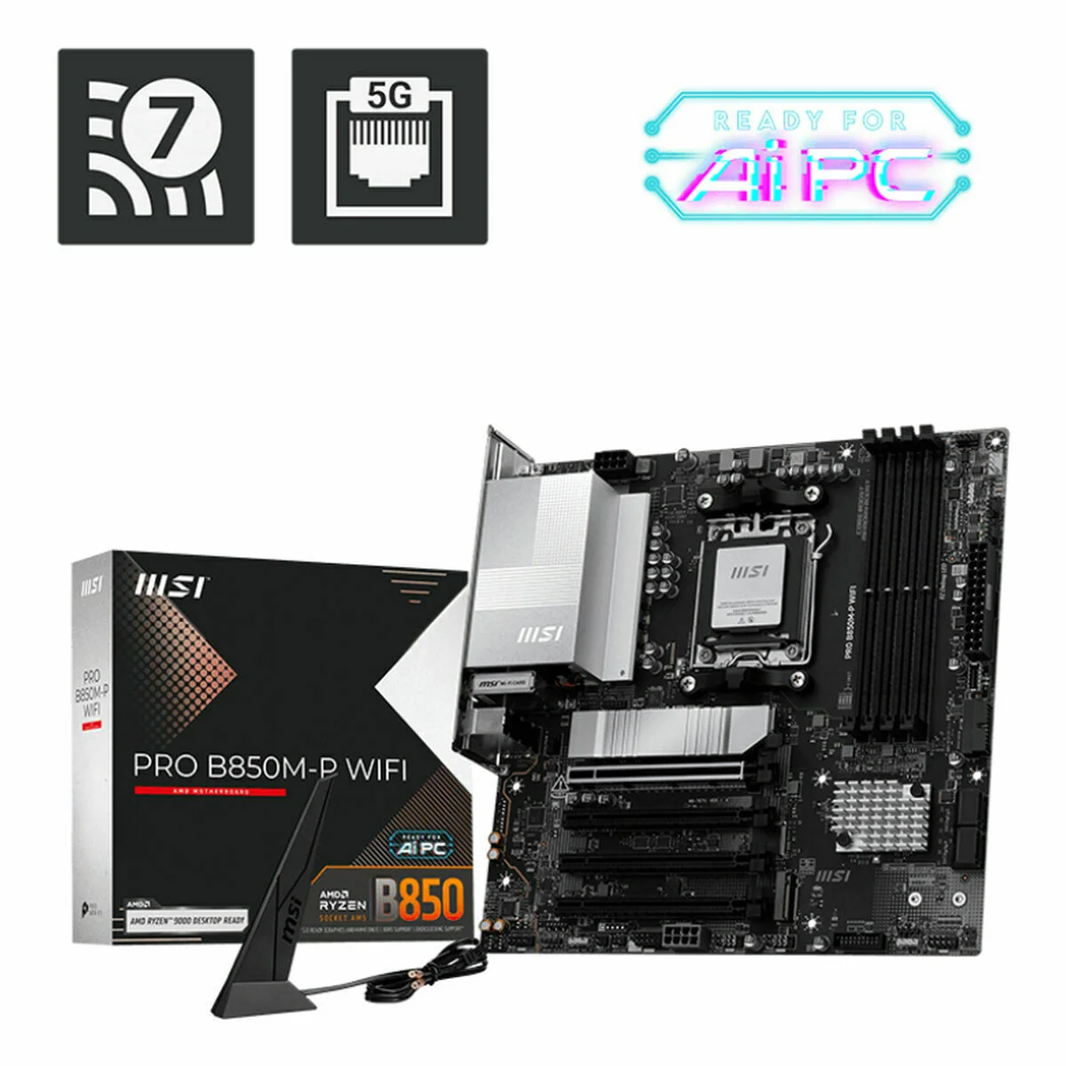 Placa Base MSI PRO B850M-P WIFI AMD AM5