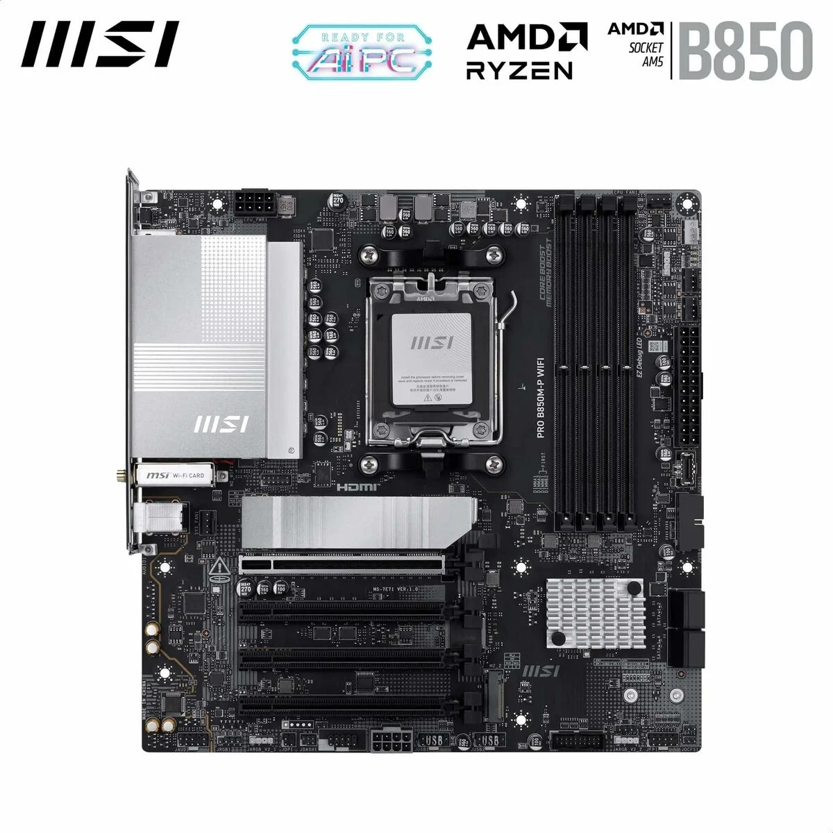 Placa Base MSI PRO B850M-P WIFI AMD AM5
