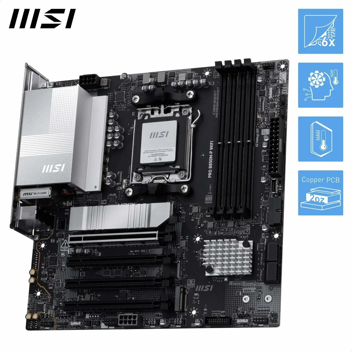 Placa Base MSI PRO B850M-P WIFI AMD AM5