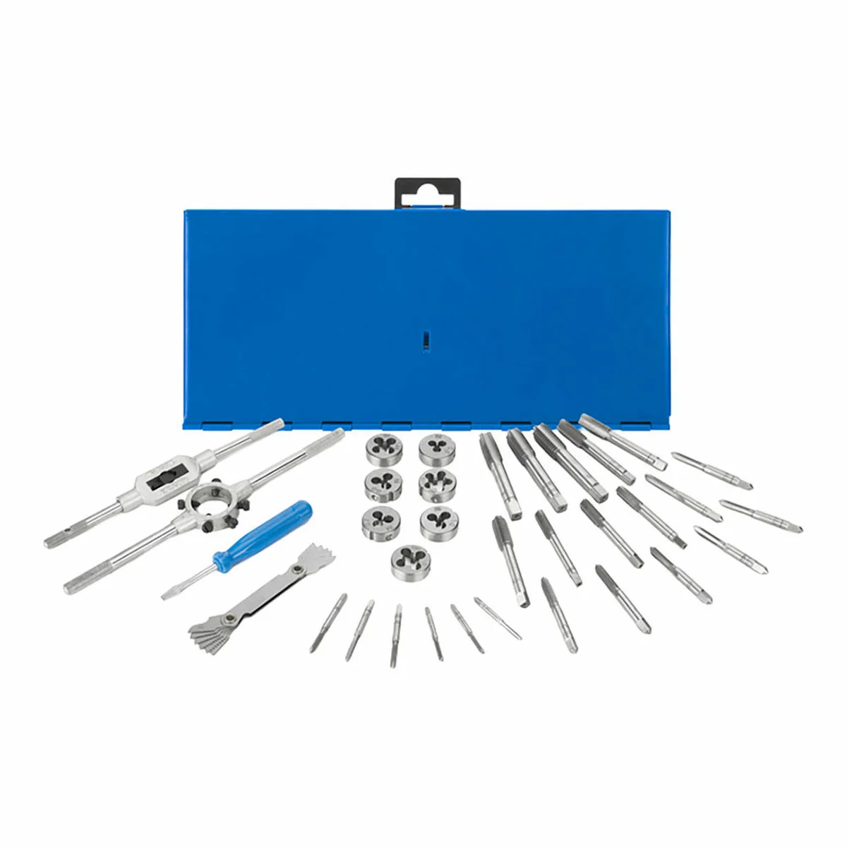 Set of Screw Cutting Taps and Threaders Workpro M3 x 0,5, M4 x 0,7, M5 x 0,8, M6 x 1,00, M7 x 1, M8 x 1,25, M10 x 1,5, M12 x 1,7