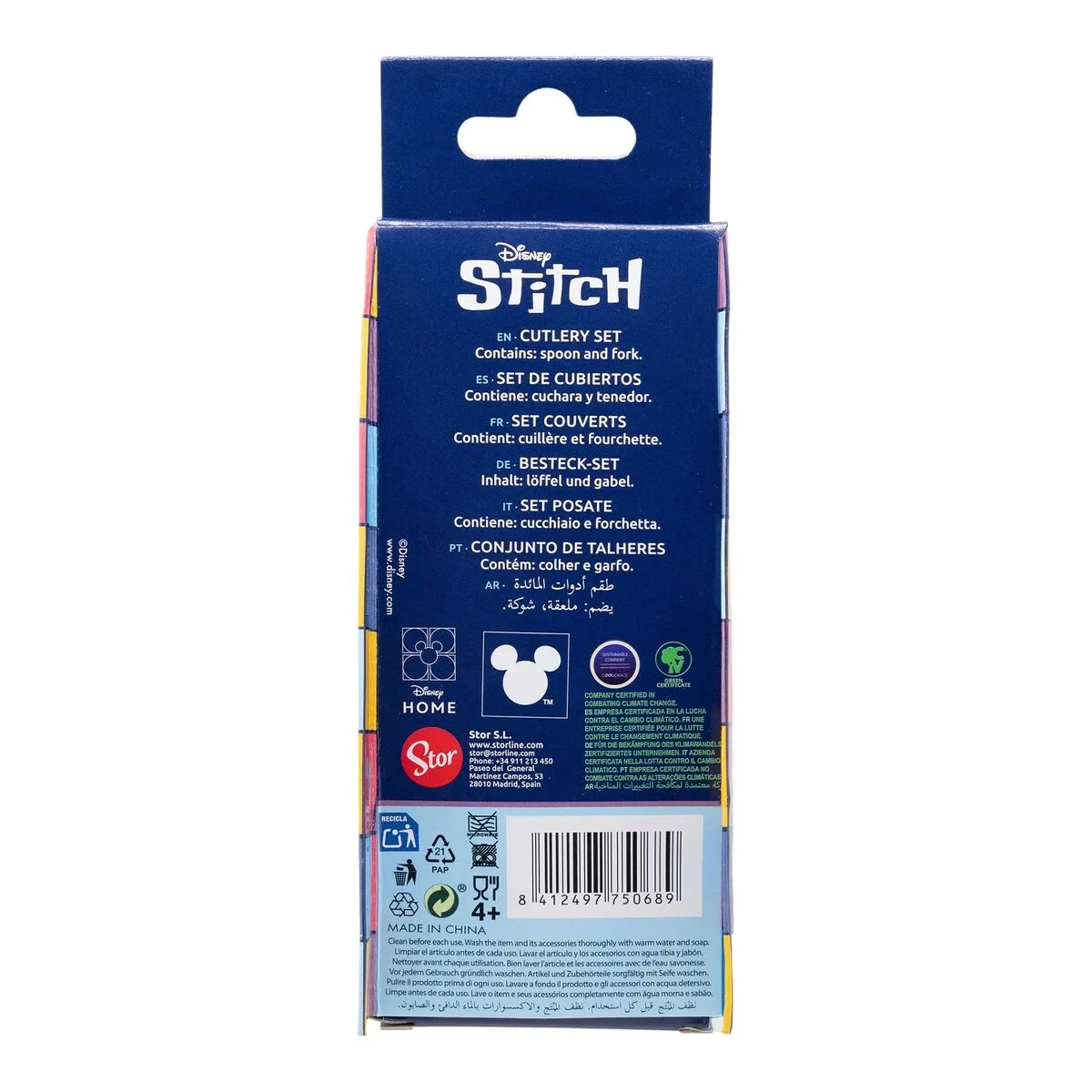 Juego de Cubiertos ThermoBaby LILO & STITCH Azul Turquesa Metal Acero Inoxidable 2 Piezas