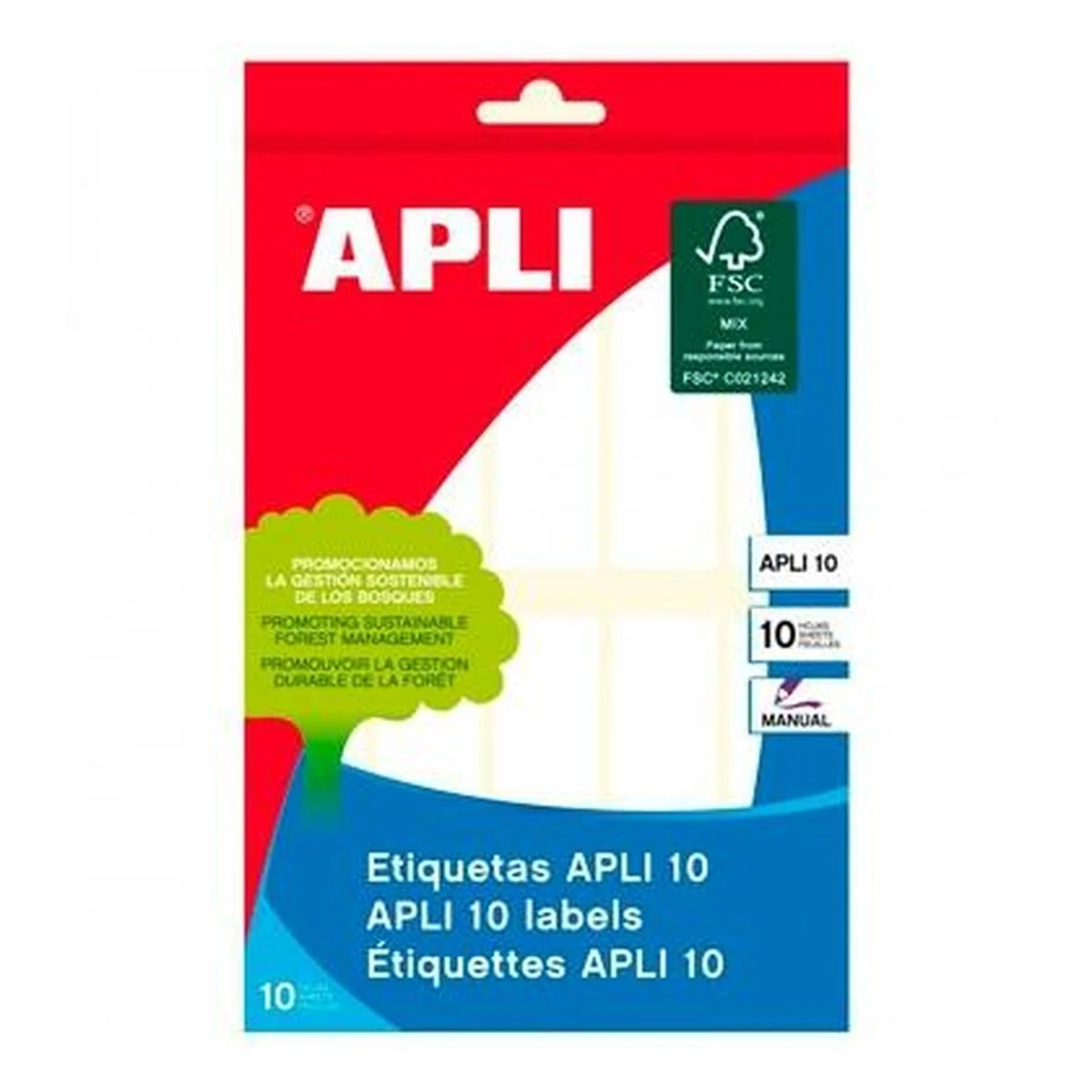 Etiquetas adhesivas Apli Blanco Papel 10 Hojas 20 x 75 mm (10 Unidades)
