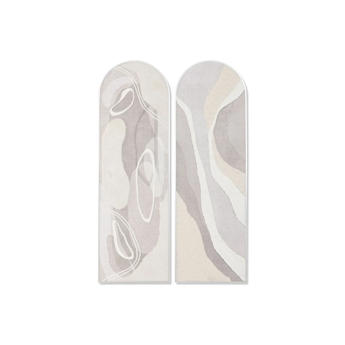 Cuadro Home ESPRIT Blanco Beige Abstracto Urbano 52 X 4 X 167 CM 53 X 4 X 168 CM (2 Unidades)