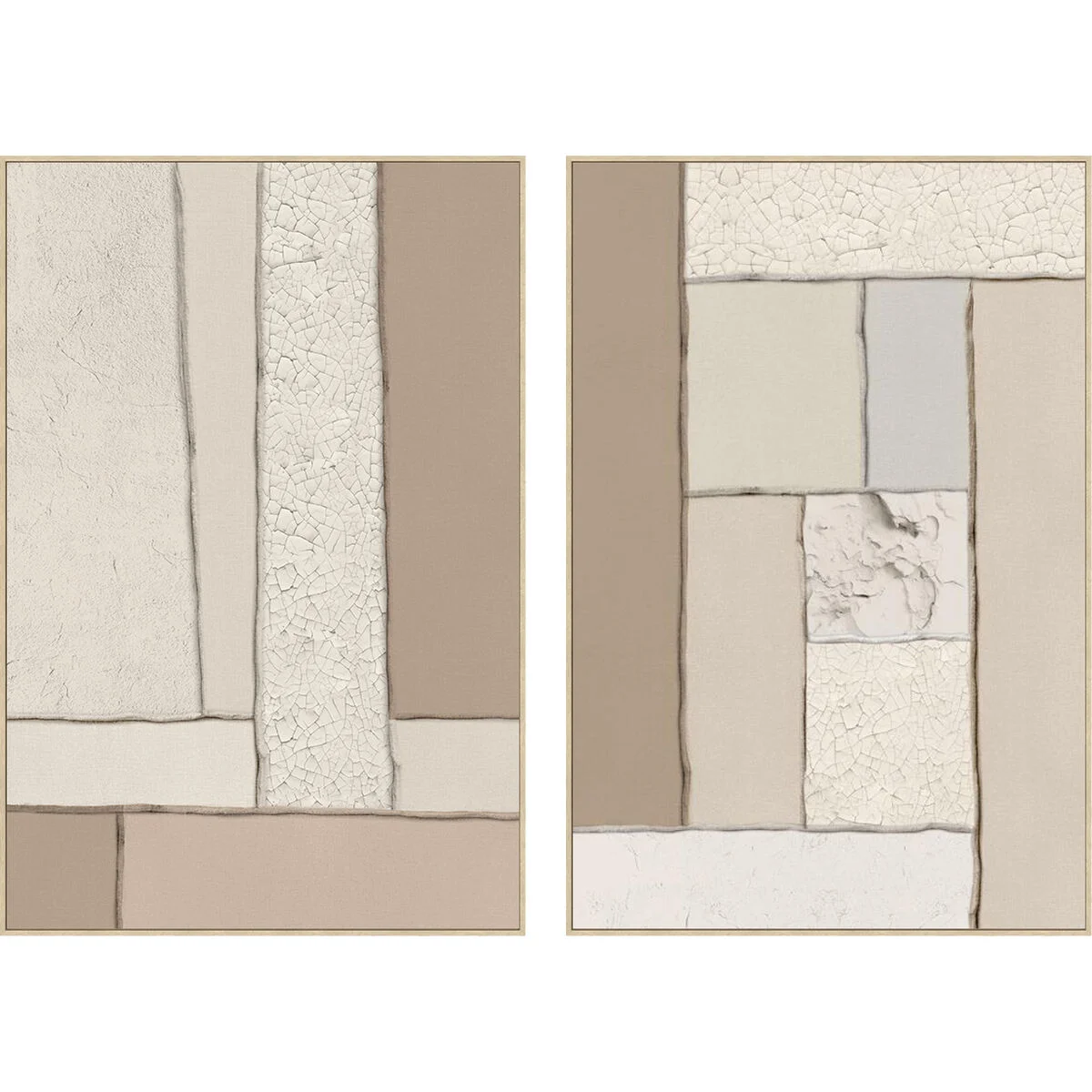 Cuadro Home ESPRIT Marrón Beige Moderno Escandinavo (2 Unidades)