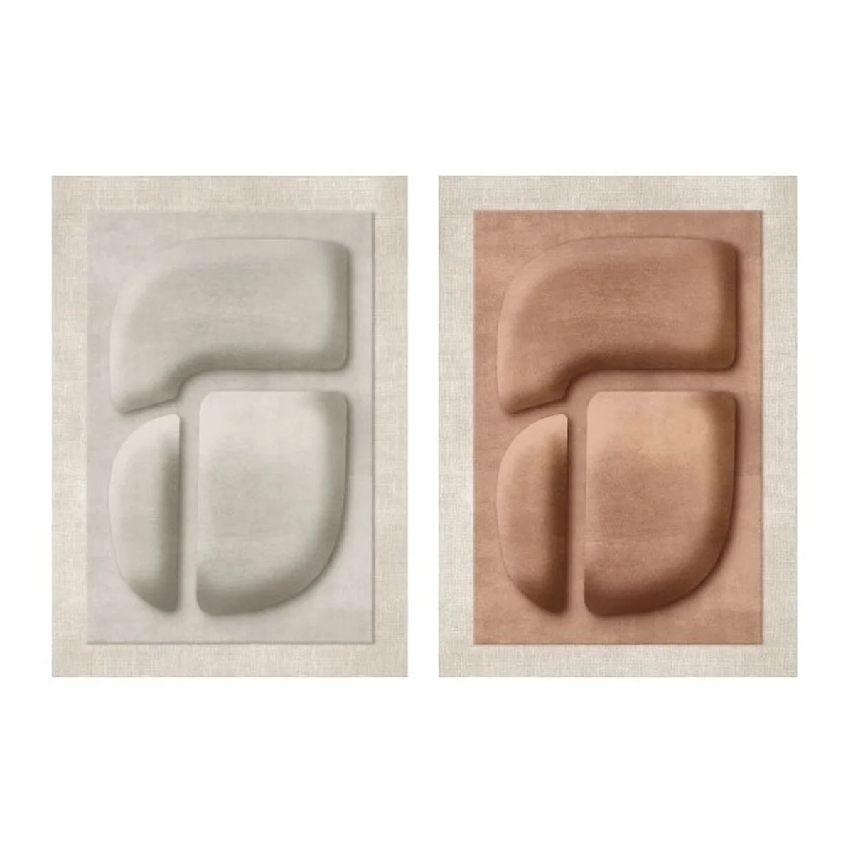 Cuadro Home ESPRIT Marrón Beige Abstracto Escandinavo 80 x 3 x 120 cm 80 X 10 X 120 CM (2 Unidades)