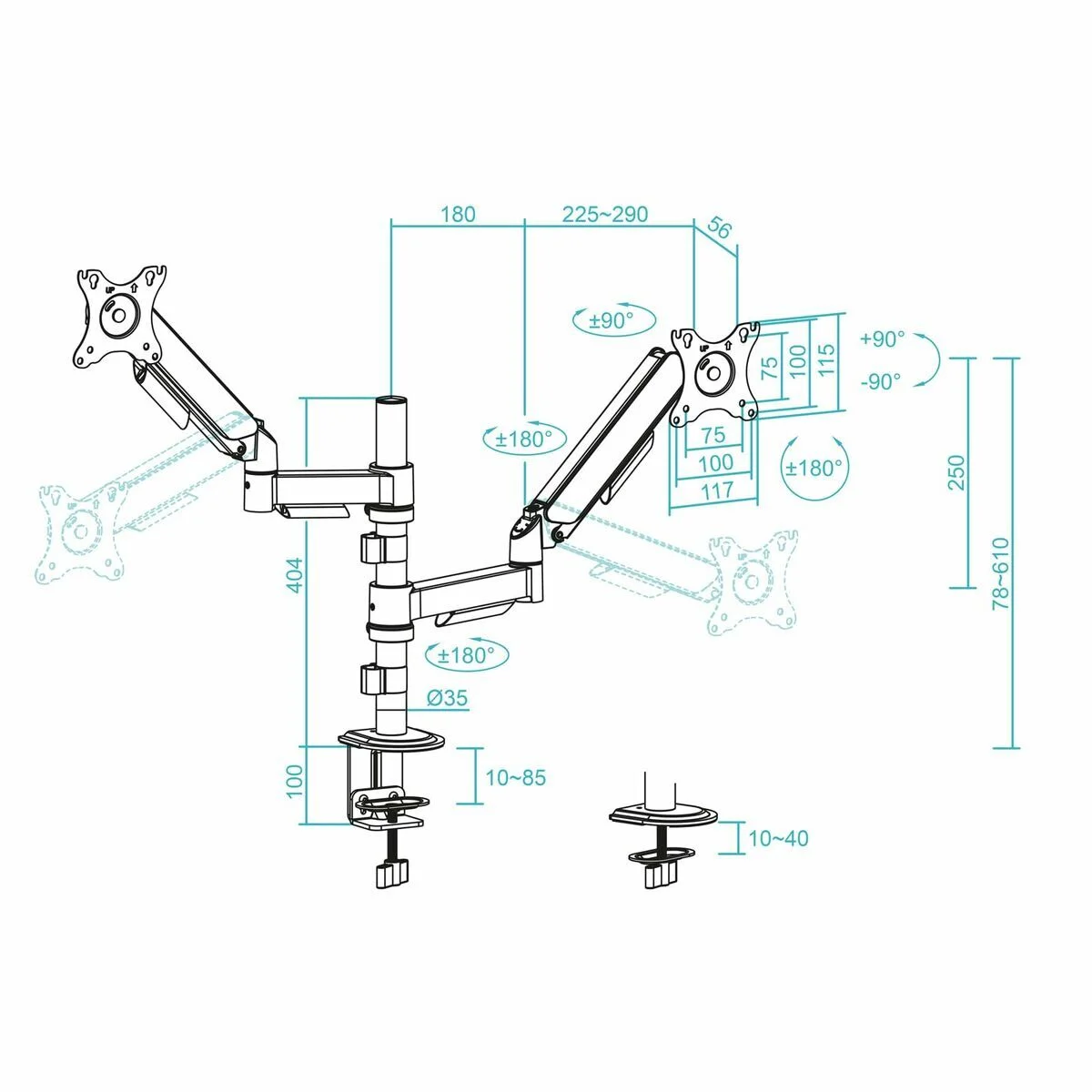 Monitor Gaming TooQ DB1533TNR-B 17"-32"