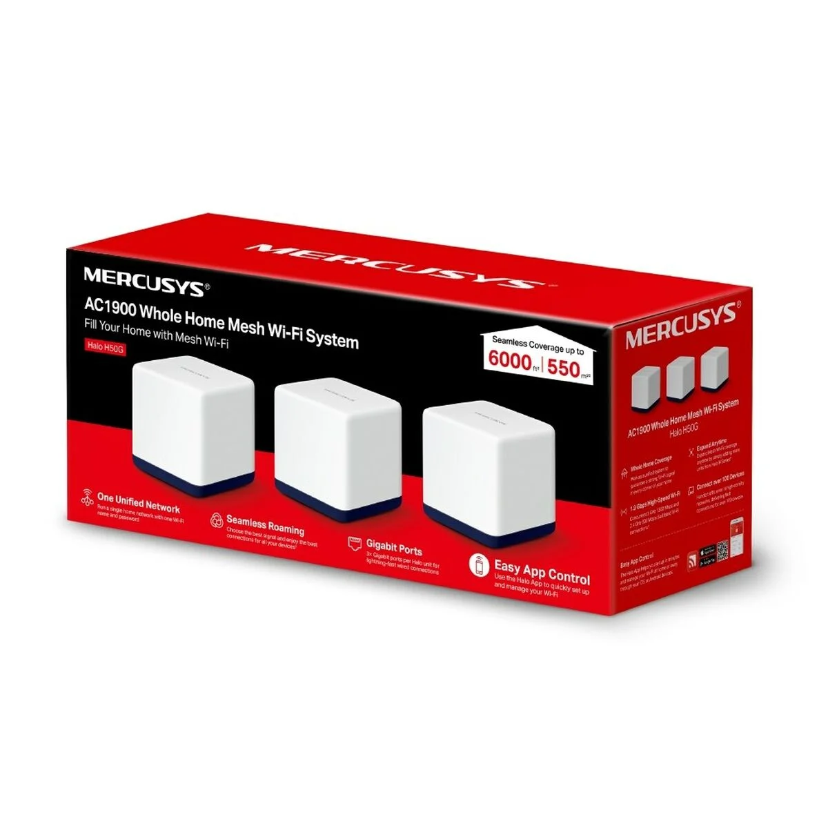 Access point Mercusys Halo H50G White 1300 Mbps Mesh (3 Units)