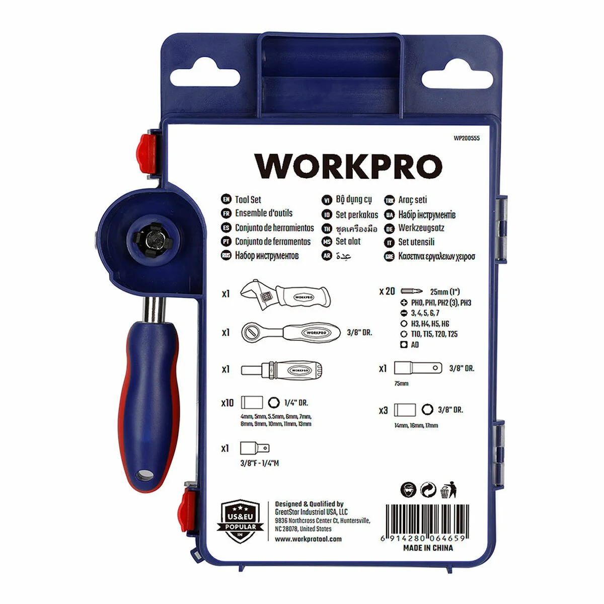 Socket set Workpro 3/8" 38 Pieces