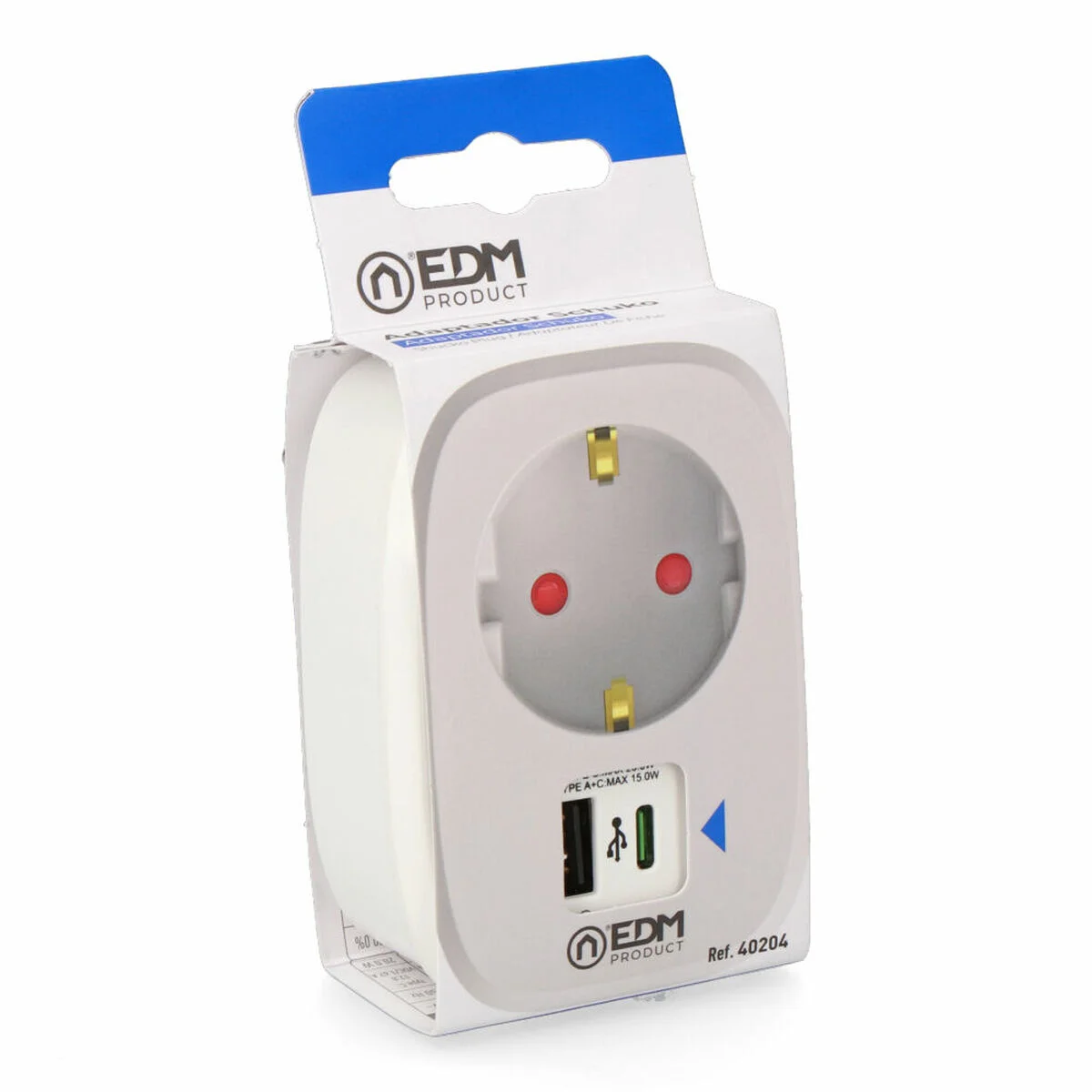 Adaptador para Enchufes EDM 40204 230 V Blanco