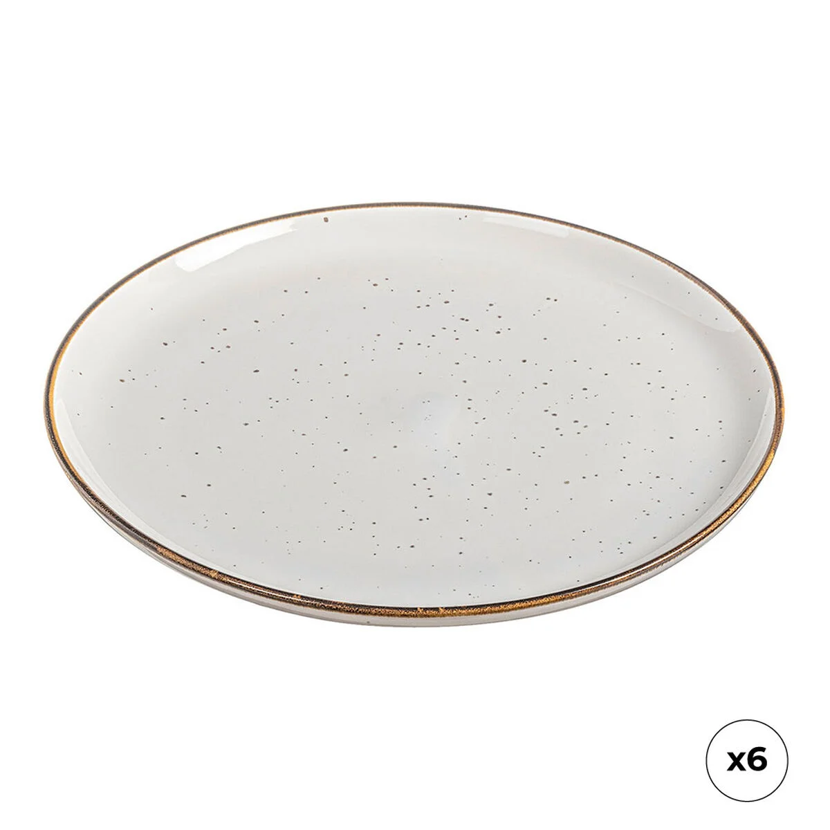 Plato Llano Ovenza Blanco Porcelana Ø 25 cm (6 Unidades)