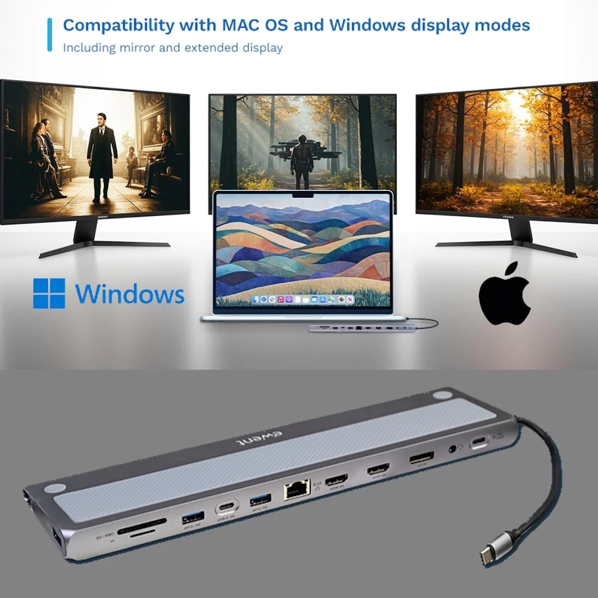 Hub USB Ewent EW1150 Gris