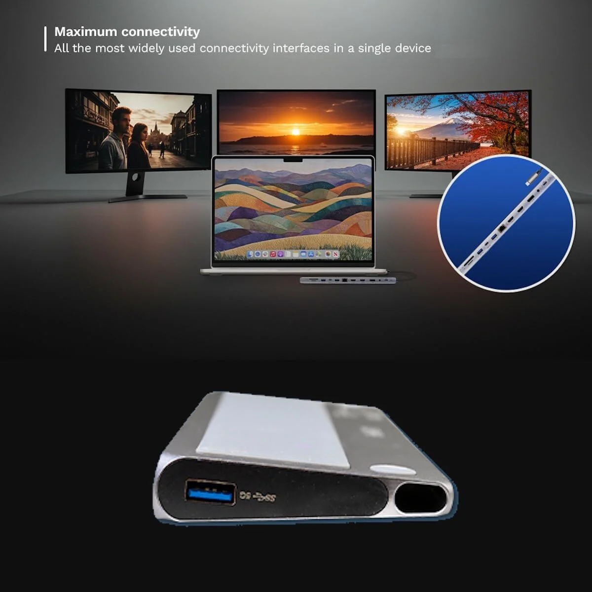 Hub USB Ewent EW1150 Gris