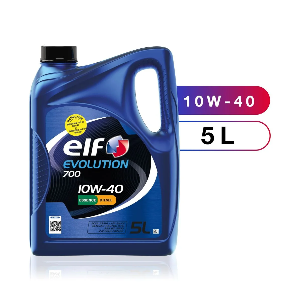 Aceite de Motor para Coche Elf Evolution 700 10W40 5 L