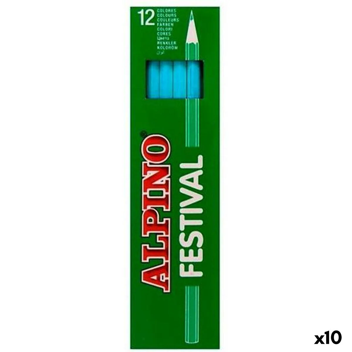 Lápices de colores Alpino Azul claro 12 Piezas (10 Unidades)