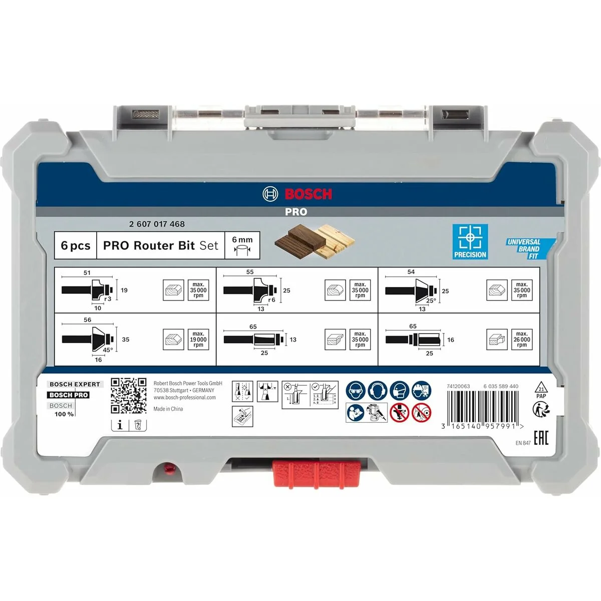 Set de fresas multiuso BOSCH 6 mm 6 Piezas