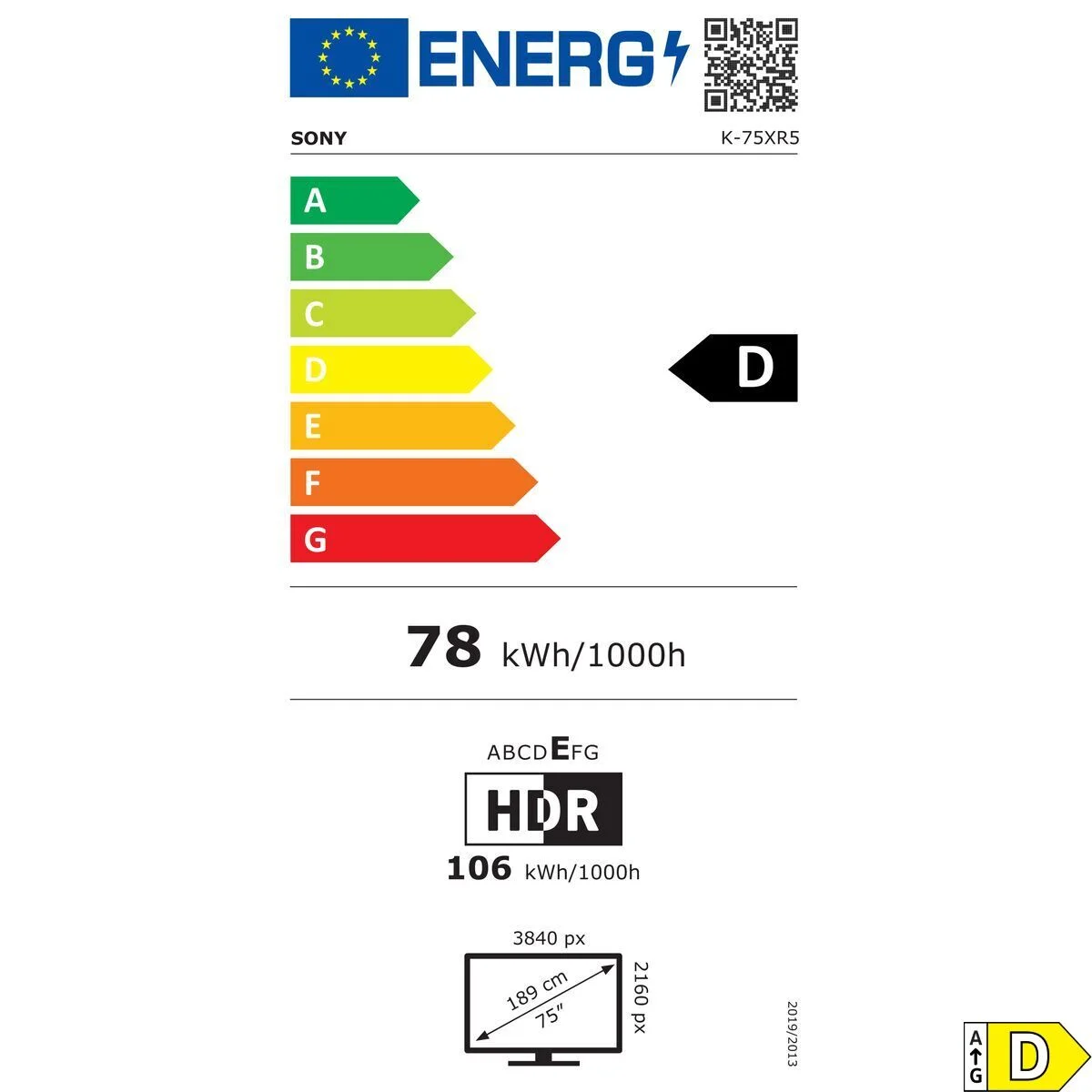 Smart TV Sony K75XR55BP