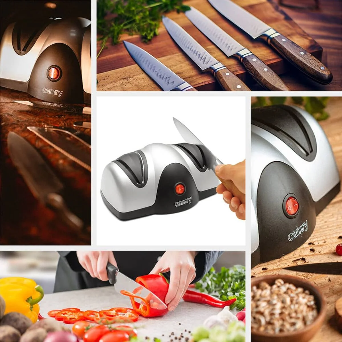 Afilador Eléctrico Camry CR 4469 Plata Plástico