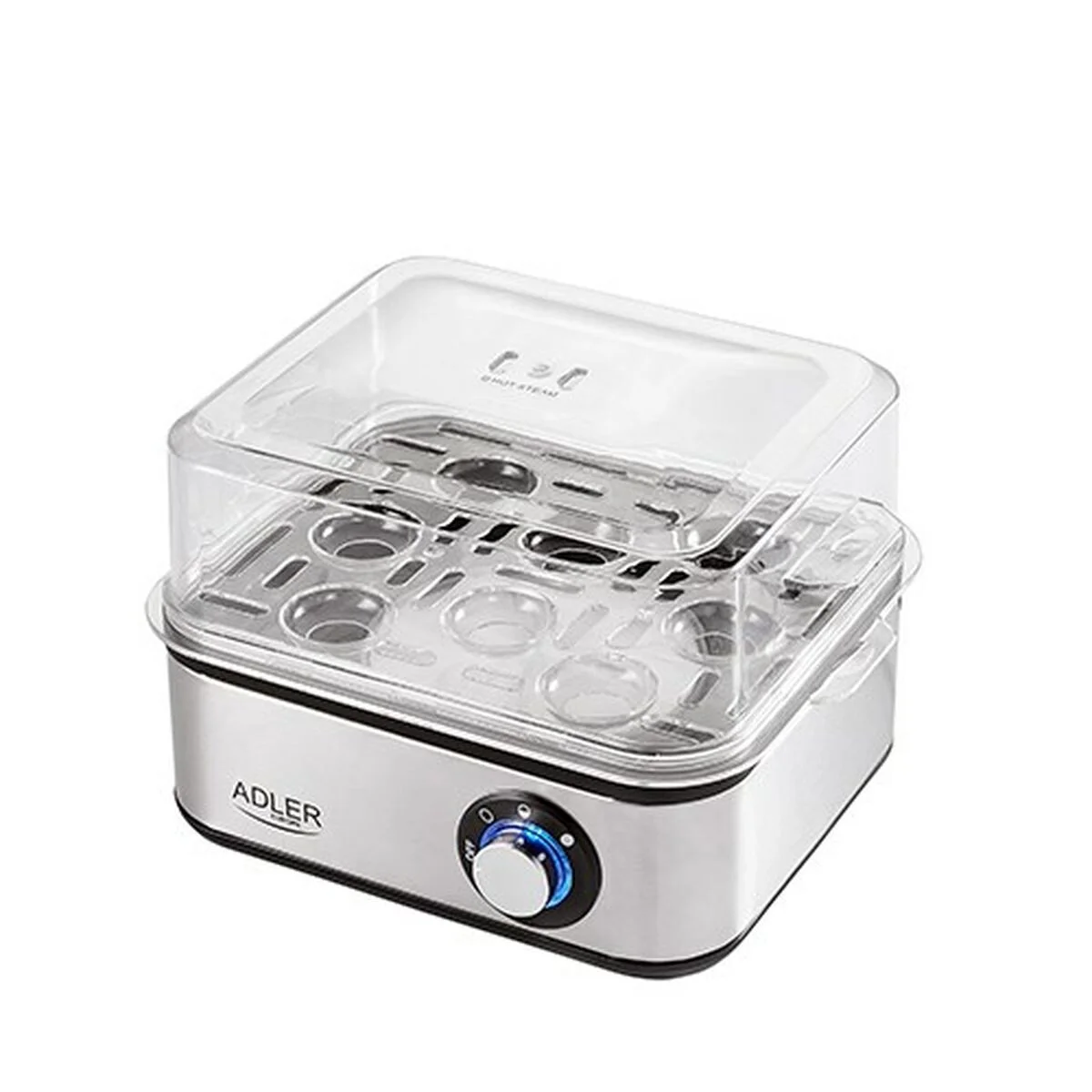 Hervidor de huevos Adler AD 4486 Negro Plateado