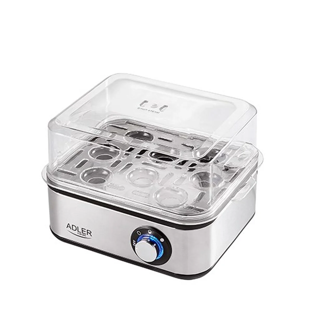 Hervidor de huevos Adler AD 4486 Negro Plateado