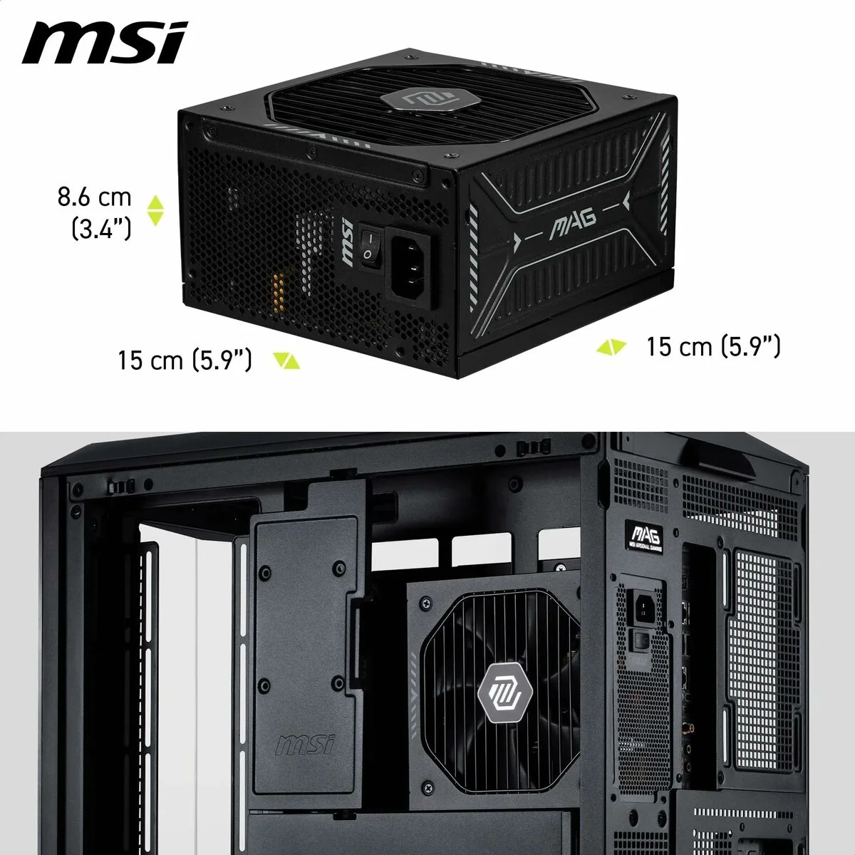 Fuente de Alimentación MSI 306-7ZP1B21-CE0 1000 W 80 Plus Gold ATX