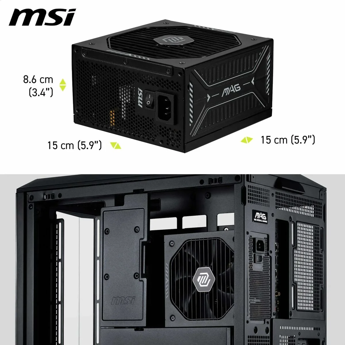 Fuente de Alimentación MSI 306-7ZPIY11-CE0 850 W 80 Plus Gold ATX
