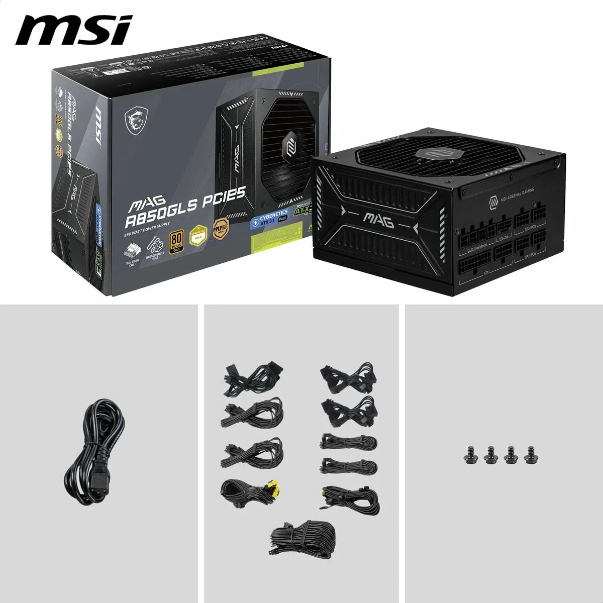 Fuente de Alimentación MSI 306-7ZPIY11-CE0 850 W 80 Plus Gold ATX