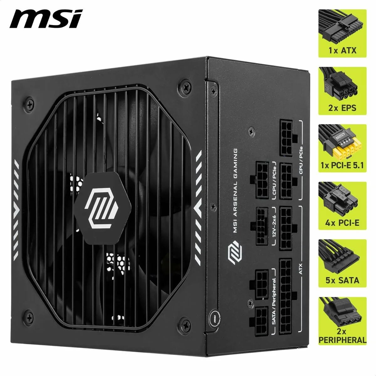 Fuente de Alimentación MSI 306-7ZP1B11-CE0 750 W 80 Plus Gold ATX