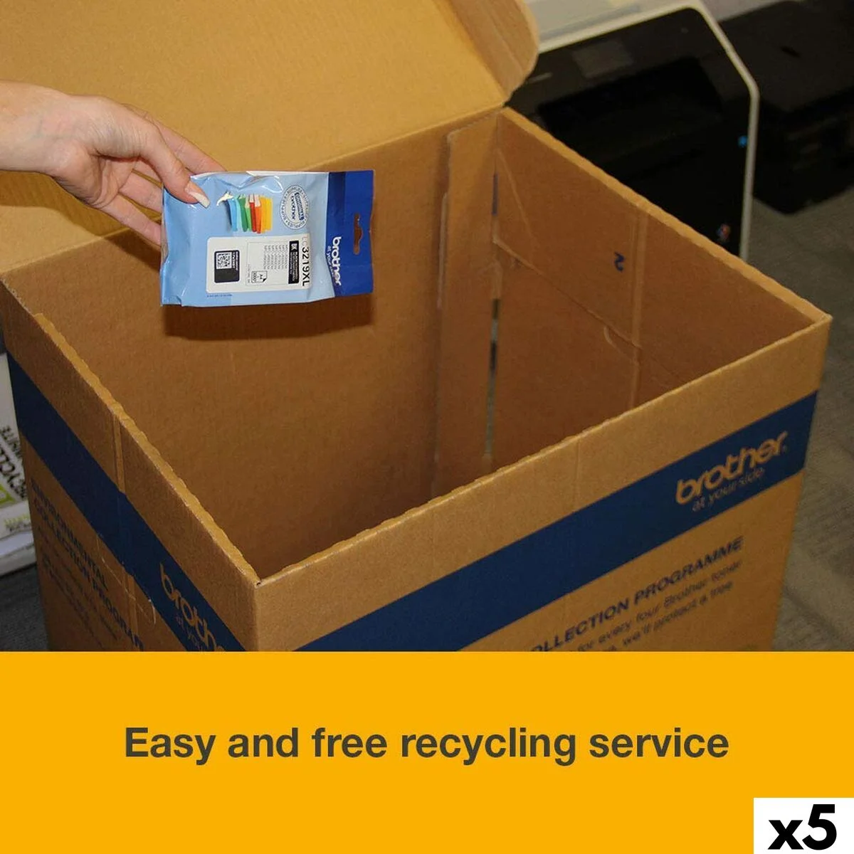 Cartucho de Tinta Original Brother Amarillo (5 Unidades)